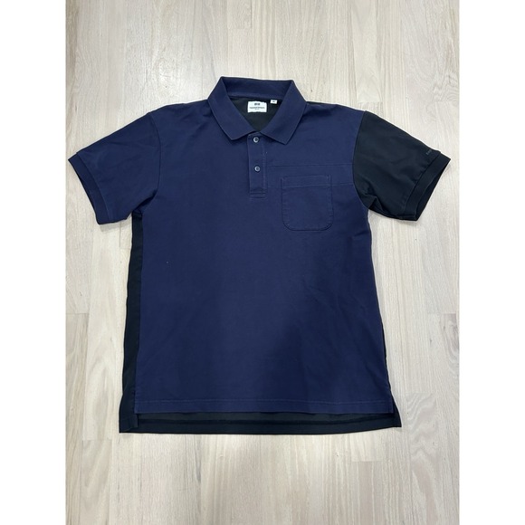 Uniqlo x Engineered Garments Other - UNIQLO x ENGINEERED GARMENTS Blue Black Colorblock Cotton Blend Polo Medium